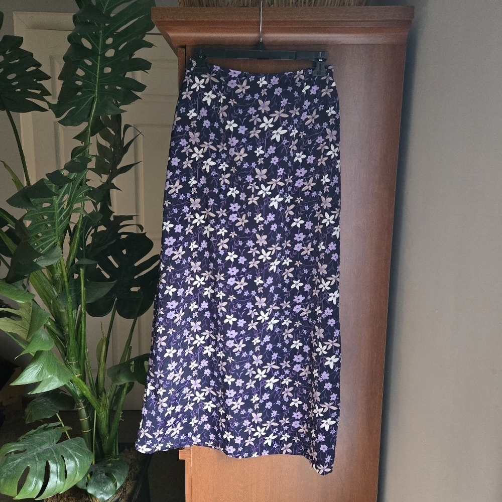 Wrapper Purple Floral Maxi Skirt